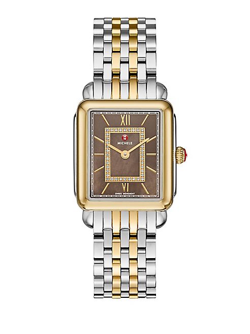 Michele Watches - Deco II 18MM Two-Tone Stainless Steel Bracelet