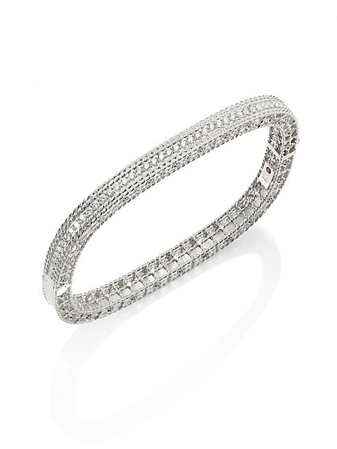 Roberto Coin - Princess Diamond & 18K White Gold Bangle