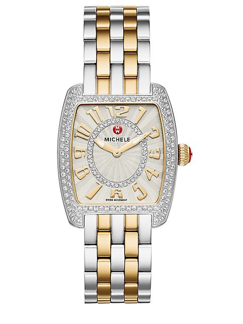 Michele Watches - Urban Mini 16 Diamond & Two-Tone Stainless Steel Bracelet Watch