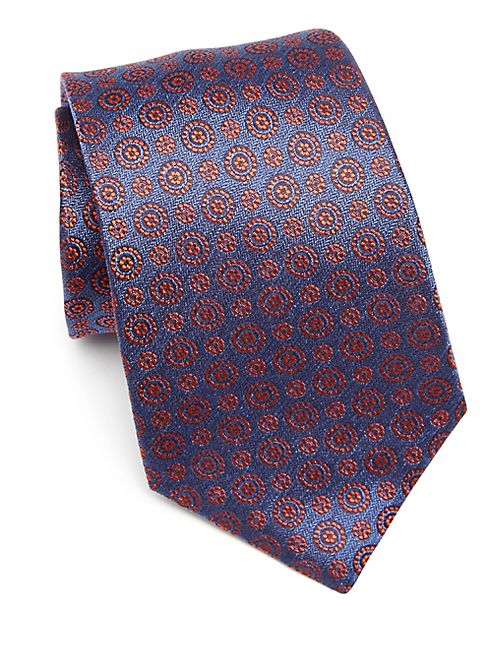 Kiton - Medallion Printed Silk Tie