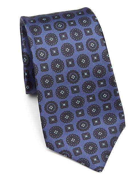 Kiton - Geometric Medallion Printed Tie