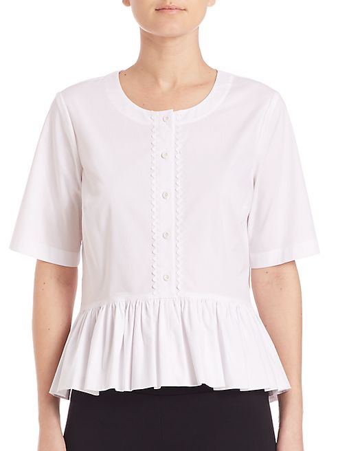 Saks Fifth Avenue Collection - Ruffled Short Sleeve Top