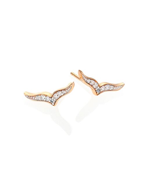 GINETTE NY - Wise Diamond & 18K Rose Gold Stud Earrings