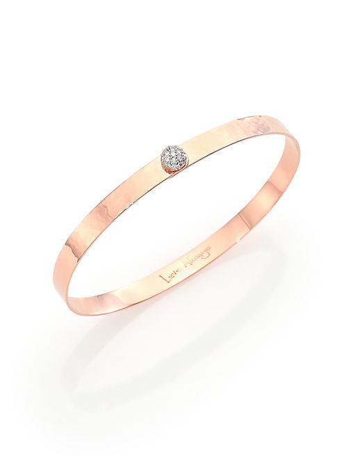 Phillips House - Affair Infinity Love Always Diamond & Hammered 14K Rose Gold Bracelet