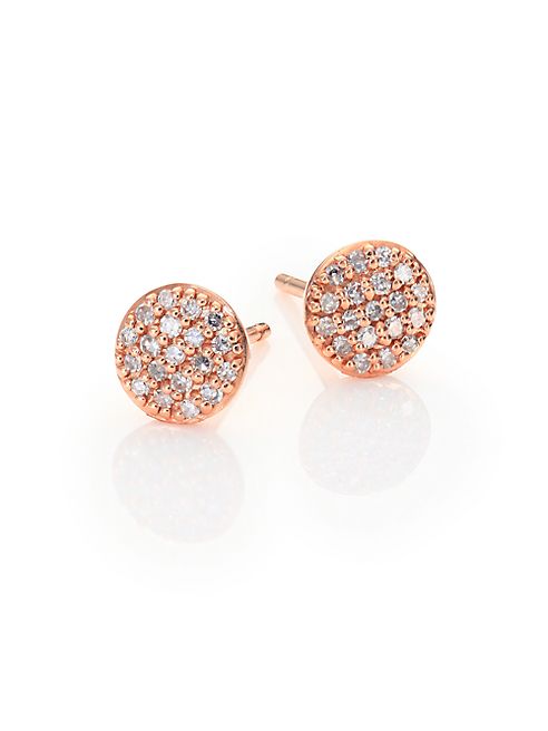 Phillips House - Affair Infinity Micro Diamond & 14K Rose Gold Stud Earrings