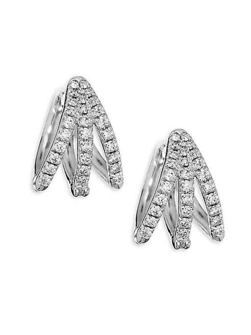 Melissa Kaye - Cris Diamond & 18K White Gold Hinged Hoop Earrings