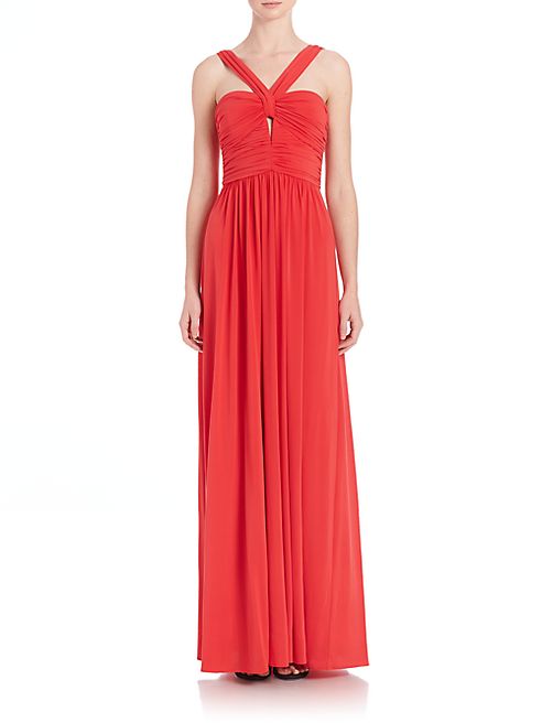 BCBGMAXAZRIA - Valane Halter Ruched-Detail Gown