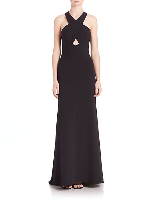 BCBGMAXAZRIA - Salome Cutout Halter Gown