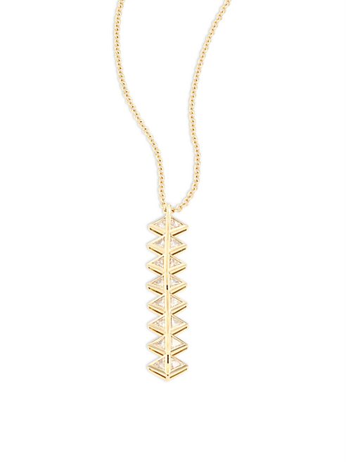 Melissa Kaye - Chloe Odette Reversible Diamond & 18K Yellow Gold Pendant Necklace