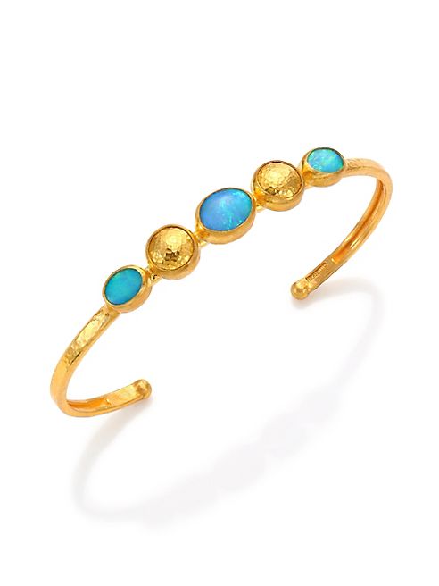 GURHAN - Amulet Hue Blue Opal & 24K Yellow Gold Cuff Bracelet