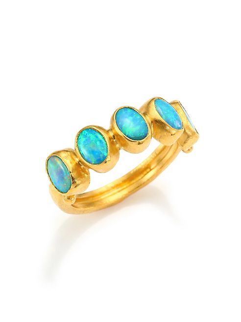 GURHAN - Amulet Hue Blue Opal & 24K Yellow Gold Ring