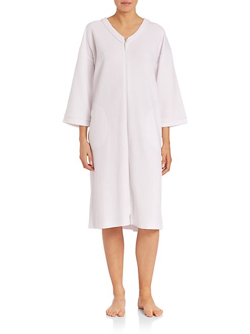 Saks Fifth Avenue Collection - Waffle-Knit Short Zip Robe