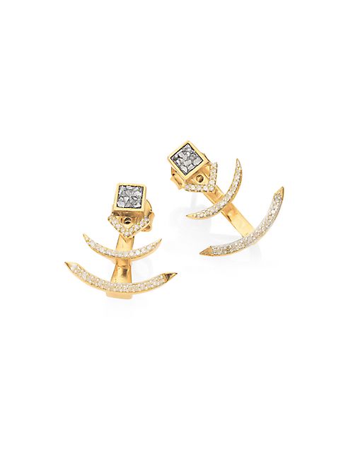 Shana Gulati - Tulum Miranda Champagne Diamond & Sliced Raw Diamond Ear Jackets