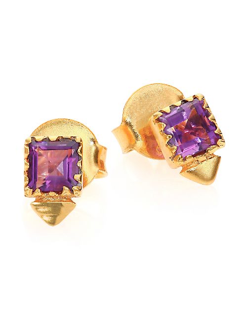 Shana Gulati - Tulum Oberon Stud P Amethyst Earrings