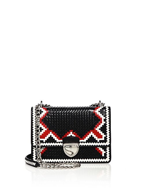 Prada - Madras Woven Leather  Chain Bag