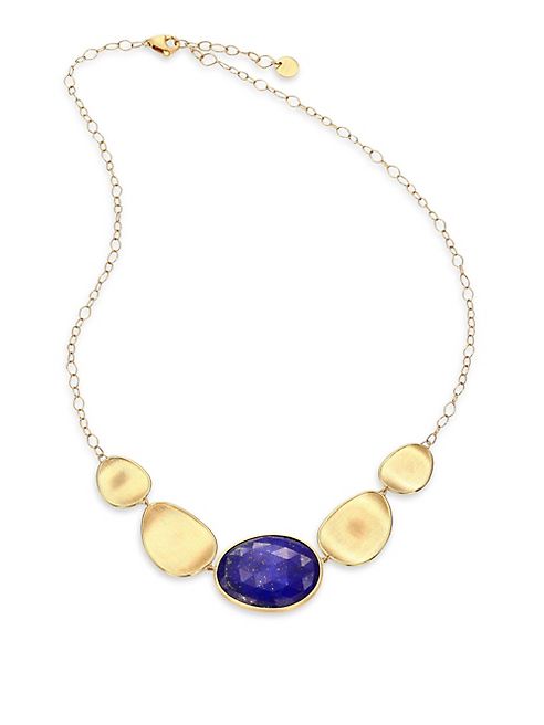 Marco Bicego - Lunaria Lapis & 18K Yellow Gold Graduated Necklace