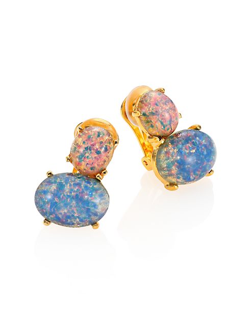 Kenneth Jay Lane - Pink & Blue Opal Clip-On Earrings