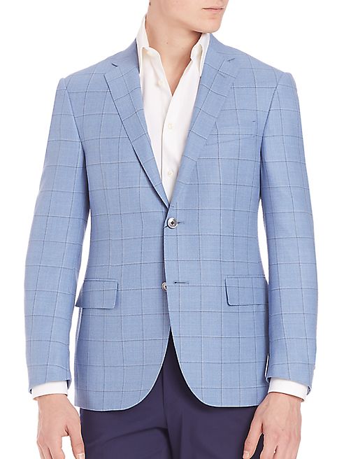 Corneliani - Light Blue Plaid Blazer