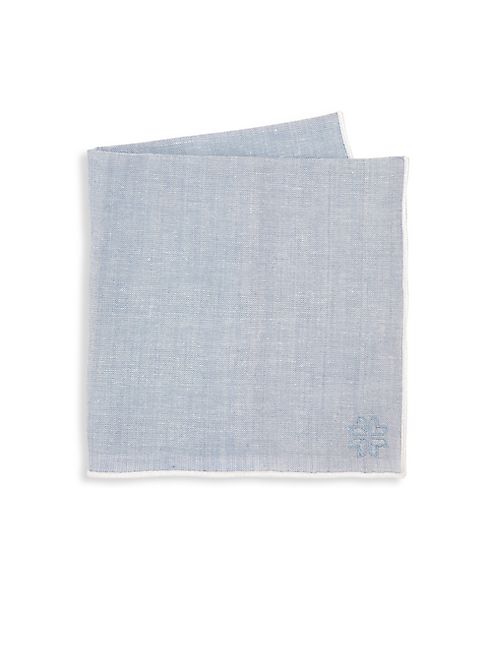 hook + ALBERT - Chambray Edge Tipped Pocket Square