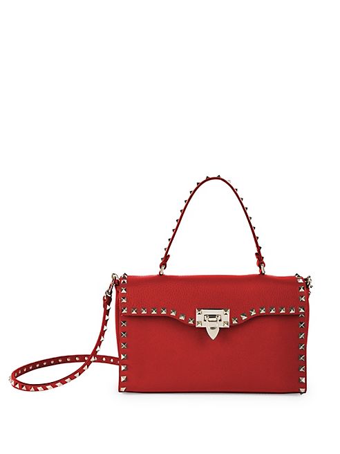 Valentino - Rockstud Small Leather Top-Handle Bag