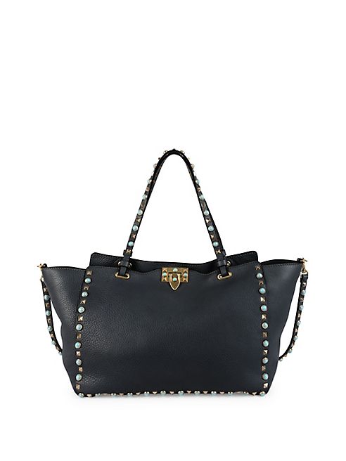 Valentino - Rolling Rockstud Medium Leather Tote