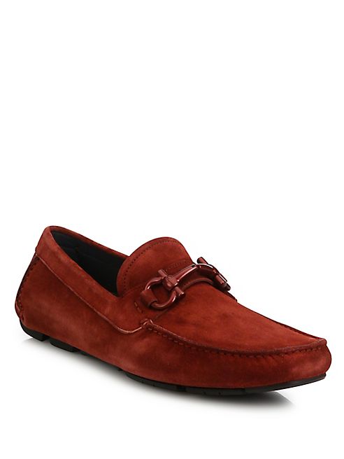 Salvatore Ferragamo - Parigi Suede Tonal Bit Loafers