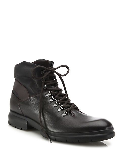 Salvatore Ferragamo - Leather Lace-Up Boots