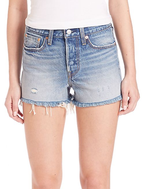 Levi's - Wedgie Distressed Cut-Off Denim Shorts