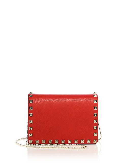 Valentino - Rockstud Leather Chain Wallet