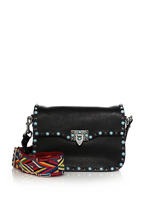 Valentino - Rockstud Guitar-Strap Leather Shoulder Bag