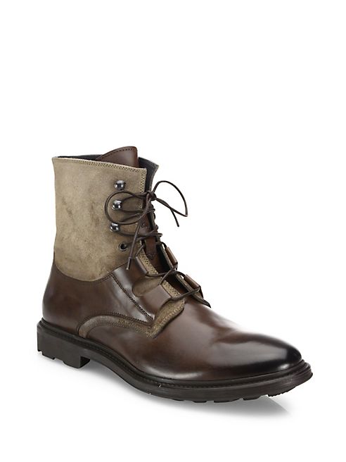 To Boot New York - Leather & Suede Lace-Up Boots