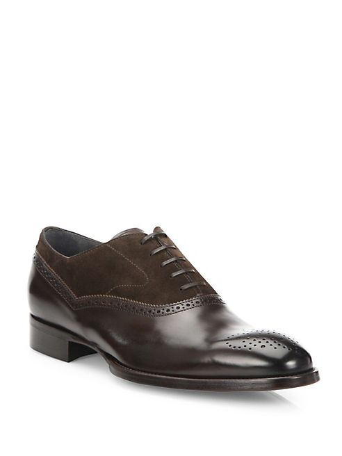 To Boot New York - Sterling Brogue Leather & Suede Oxfords