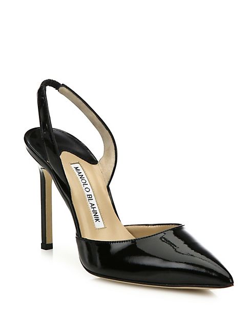 Manolo Blahnik - Carolyne Patent Leather Slingbacks