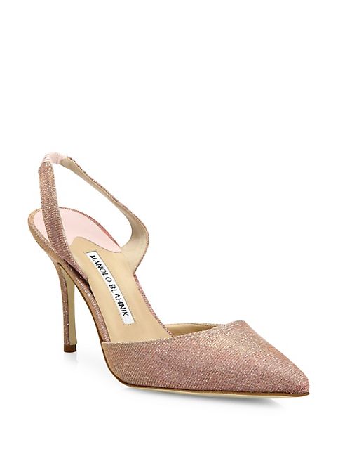 Manolo Blahnik - Carolyne Lurex Slingbacks