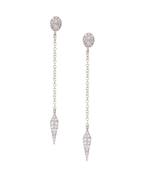 Meira T - Arrow Two-Tone Diamond,14K Yellow & White Gold Drop Earrings