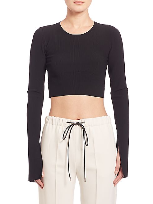 Calvin Klein Collection - Bao Long-Sleeve Ribbed Knit Crop Top