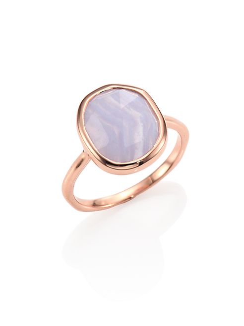 Monica Vinader - Siren Medium Blue Lace Agate Stacking Ring