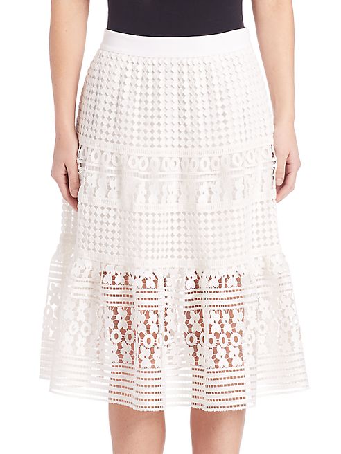 Diane von Furstenberg - Tiana Floral-Lace Skirt