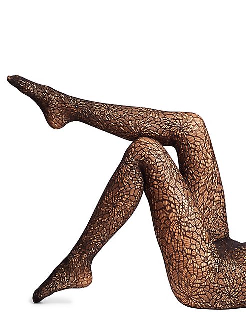 Wolford - Floral Swarovski Crystal Lace Tights