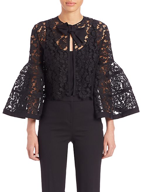 Carolina Herrera - Bell-Sleeve Lace Bolero