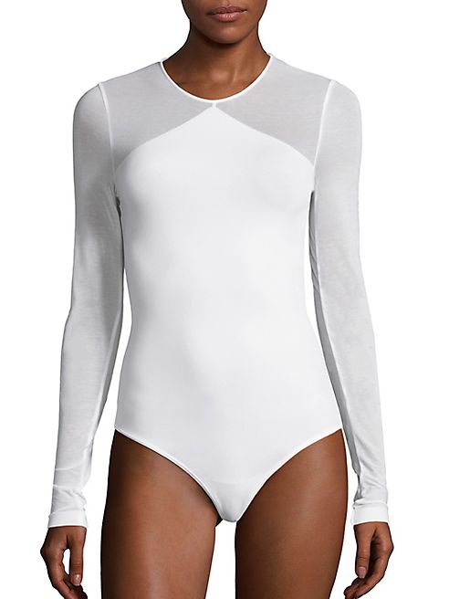 Wolford - Opaque & Transparent Thong Bodysuit