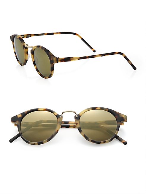 Kyme - Frank 46mm Round Monel Bridge Sunglasses