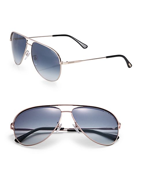 Tom Ford Eyewear - Erin 60MM Metal Aviator Sunglasses