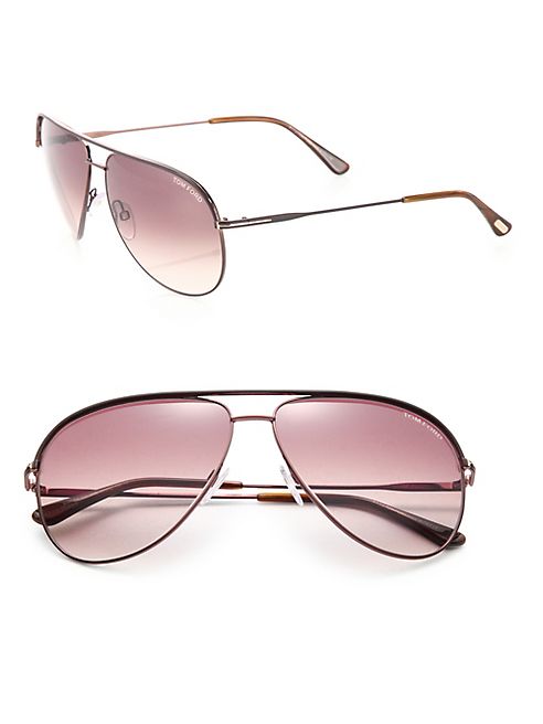 Tom Ford Eyewear - Erin 60MM Metal Aviator Sunglasses