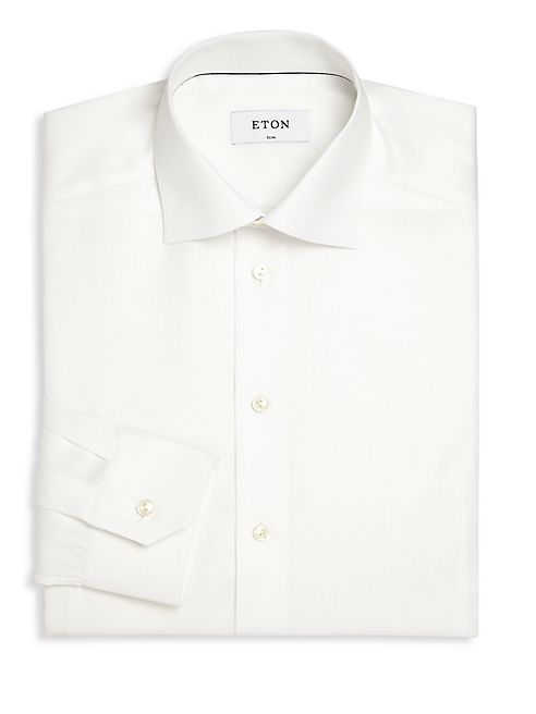 Eton - Herringbone Patterned Dress Shirt