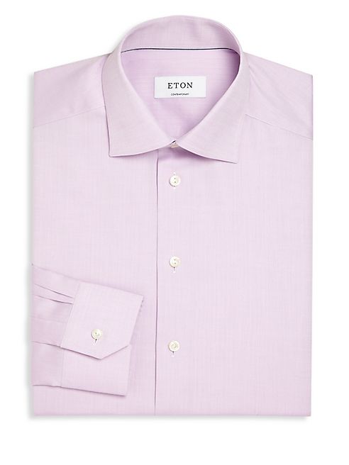 Eton - Contemporary-Fit Herringbone Dress Shirt