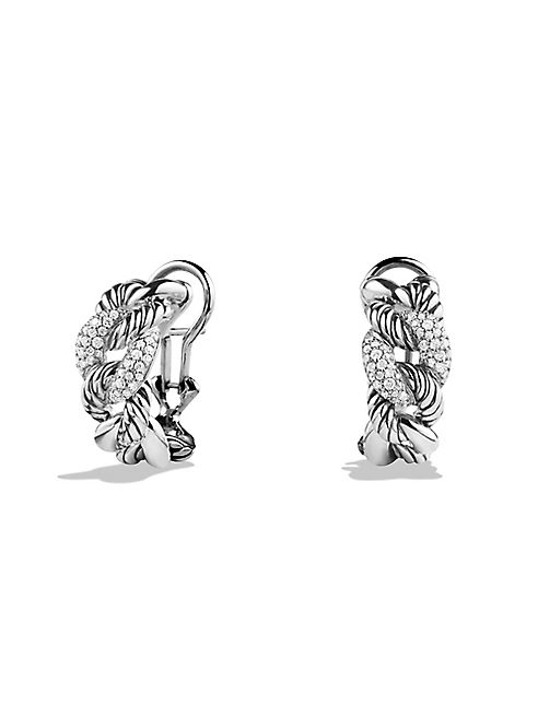 David Yurman - Belmont Curb Link Earrings with Diamonds