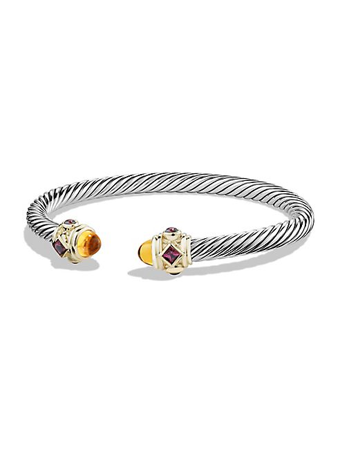 David Yurman - Bracelet with Rhodalite Garnet, Citrine and 14K Gold