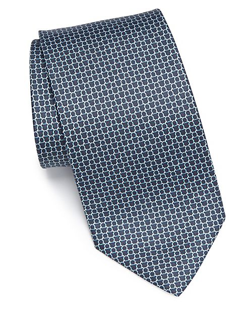 Salvatore Ferragamo - Linked Gancini Patterned Silk Tie