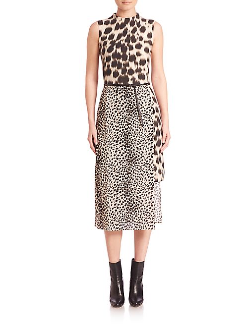 Akris - Animal Print Wool & Silk Dress